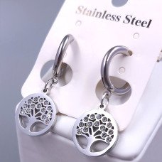 Сережки Stainless Steel. Сталь. Родій. Довжина: 33 мм. Ширина: 14 мм.