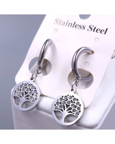 Сережки Stainless Steel. Сталь. Родій. Довжина: 33 мм. Ширина: 14 мм.