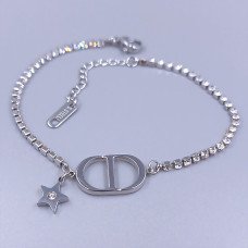 Браслет Stainless Steel. Сталь. Родій. Камені: білий циркон. Довжина: 18.5-22 см
