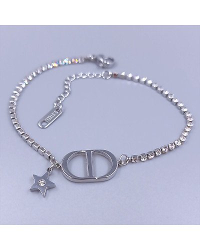 Браслет Stainless Steel. Сталь. Родій. Камені: білий циркон. Довжина: 18.5-22 см
