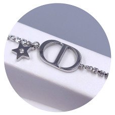 Браслет Stainless Steel. Сталь. Родій. Камені: білий циркон. Довжина: 18.5-22 см