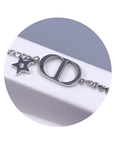 Браслет Stainless Steel. Сталь. Родій. Камені: білий циркон. Довжина: 18.5-22 см