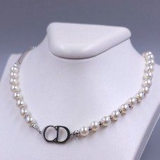 Ланцюжок Stainless Steel з кулонами. Сталь. Родій. Камені: перли. Довжина ланцюжка: 37-42 см