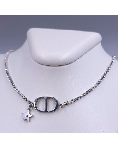Ланцюжок Stainless Steel з кулонами. Сталь. Родій. Камені: циркон. Довжина ланцюжка: 43-47.5 см
