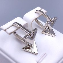 Сережки ХР. Родій. Довжина: 20 мм Ширина: 11 мм