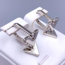 Сережки ХР. Родій. Довжина: 20 мм Ширина: 11 мм
