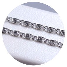 Ланцюжок Stainless Steel. Сталь. Родій. Довжина: 45 см Ширина: 2 мм Плетіння: равлик
