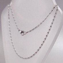 Ланцюжок Stainless Steel. Сталь. Родій. Довжина: 45 см Ширина: 2 мм Плетіння: равлик