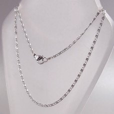 Ланцюжок Stainless Steel. Сталь. Родій. Довжина: 45 см Ширина: 2 мм Плетіння: равлик