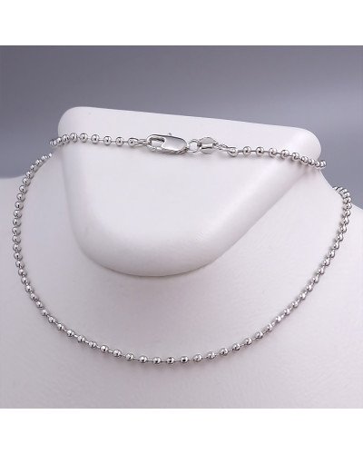 Ланцюжок Stainless Steel. Сталь. Родій. Довжина: 45 см Ширина: 2 мм