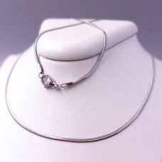 Ланцюжок Stainless Steel. Сталь. Родій. Довжина: 50 см Ширина: 2 мм Плоский снейк