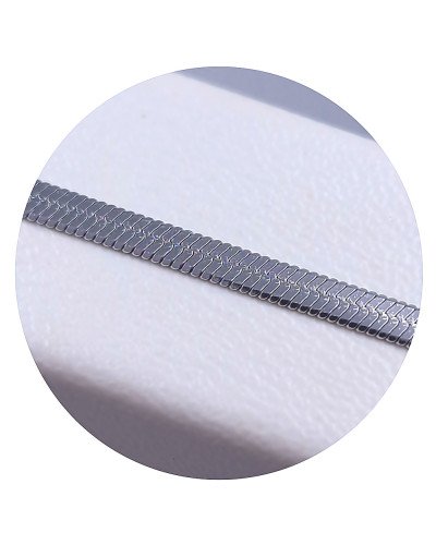 Ланцюжок Stainless Steel. Сталь. Родій. Довжина: 45.5 см Ширина: 3 мм Плоский снейк