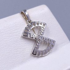 Кулон XР. Родій. Камені: білий циркон. Довжина: 25 мм. Ширина: 15 мм.