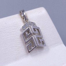 Кулон XР. Родій. Камені: білий циркон. Довжина: 24 мм. Ширина: 11 мм.