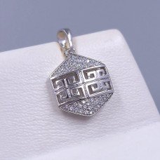 Кулон XР. Родій. Камені: білий циркон. Довжина: 22 мм. Ширина: 14 мм.