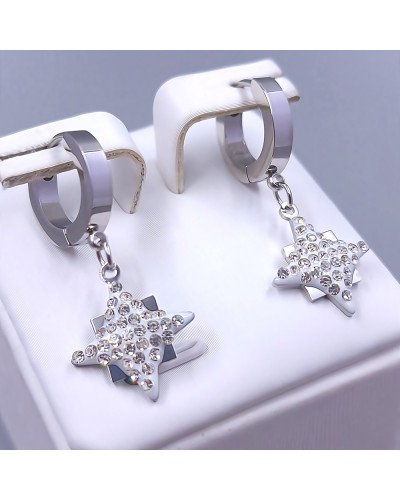 Сережки Stainless Steel. Сталь. Родій. Довжина: 32 мм. Ширина: 14 мм.