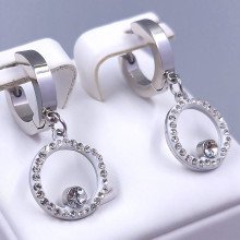 Сережки Stainless Steel. Сталь. Родій. Довжина: 31 мм. Ширина: 13 мм.