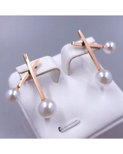 Сережки-гвоздики Stainless Steel. Сталь. Позолота ЧВ. Довжина: 27 мм. Ширина: 21 мм.