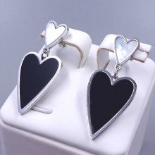 Сережки-гвоздики Stainless Steel. Сталь. Родій. Довжина: 34 мм. Ширина: 16 мм.