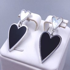 Сережки-гвоздики Stainless Steel. Сталь. Родій. Довжина: 34 мм. Ширина: 16 мм.