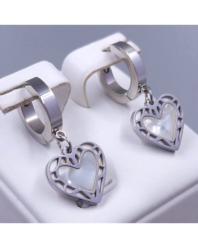 Сережки Stainless Steel. Сталь. Родій. Довжина: 27 мм. Ширина: 13 мм.