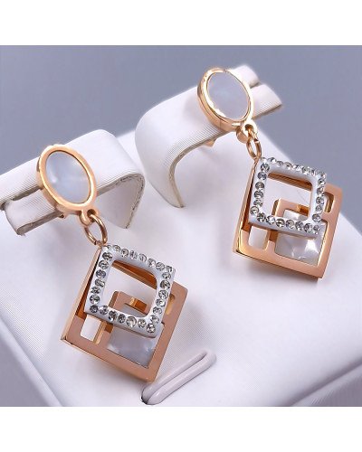 Сережки-гвоздики Stainless Steel. Сталь. Позолота ЧВ. Довжина: 26 мм. Ширина: 17 мм.