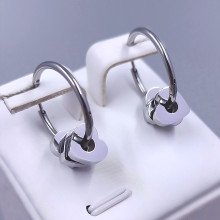 Сережки Stainless Steel. Сталь. Родій. Довжина: 22 мм. Ширина: 19 мм.