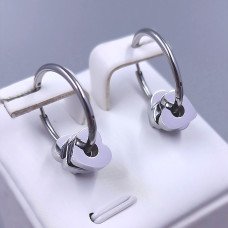 Сережки Stainless Steel. Сталь. Родій. Довжина: 22 мм. Ширина: 19 мм.