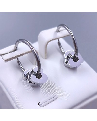 Сережки Stainless Steel. Сталь. Родій. Довжина: 22 мм. Ширина: 19 мм.