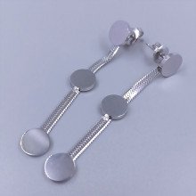 Сережки-гвоздики Stainless Steel. Сталь. Родій. Довжина: 56 мм. Ширина: 8 мм.