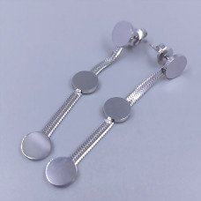 Сережки-гвоздики Stainless Steel. Сталь. Родій. Довжина: 56 мм. Ширина: 8 мм.