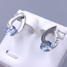 Сережки-гвоздики Stainless Steel. Сталь. Родій. Довжина: 19 мм. Ширина: 13 мм.