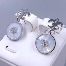 Сережки-гвоздики Stainless Steel. Сталь. Родій. Довжина: 29 мм. Ширина: 15 мм.