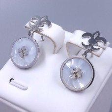 Сережки-гвоздики Stainless Steel. Сталь. Родій. Довжина: 29 мм. Ширина: 15 мм.