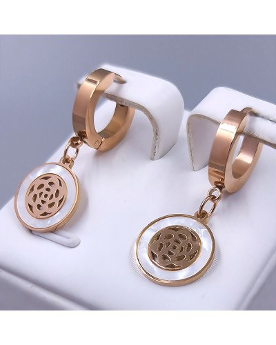 Сережки Stainless Steel. Сталь. Позолота ЧВ. Довжина: 30 мм. Ширина: 12 мм.
