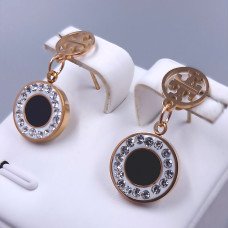 Сережки-гвоздики Stainless Steel. Сталь. Позолота ЧВ. Довжина: 25 мм. Ширина: 12 мм.