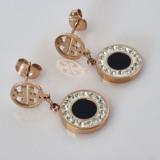 Сережки-гвоздики Stainless Steel. Сталь. Позолота ЧВ. Довжина: 25 мм. Ширина: 12 мм.