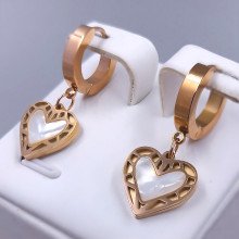 Сережки Stainless Steel. Сталь. Позолота ЧВ. Довжина: 27 мм. Ширина: 13 мм.