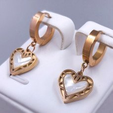 Сережки Stainless Steel. Сталь. Позолота ЧВ. Довжина: 27 мм. Ширина: 13 мм.
