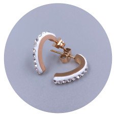 Сережки-гвоздики Stainless Steel. Сталь. Позолота ЧВ. Довжина: 16 мм. Ширина: 3 мм.