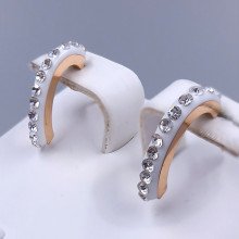 Сережки-гвоздики Stainless Steel. Сталь. Позолота ЧВ. Довжина: 16 мм. Ширина: 3 мм.