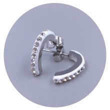 Сережки-гвоздики Stainless Steel. Сталь. Родій. Довжина: 16 мм. Ширина: 3 мм.
