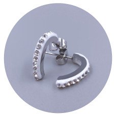 Сережки-гвоздики Stainless Steel. Сталь. Родій. Довжина: 16 мм. Ширина: 3 мм.