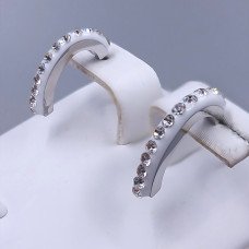 Сережки-гвоздики Stainless Steel. Сталь. Родій. Довжина: 16 мм. Ширина: 3 мм.