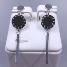 Сережки-гвоздики Stainless Steel. Сталь. Родій. Довжина: 51 мм. Ширина: 12 мм.