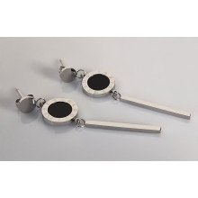 Сережки-гвоздики Stainless Steel. Сталь. Родій. Довжина: 51 мм. Ширина: 12 мм.