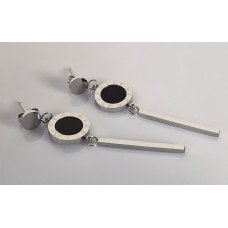 Сережки-гвоздики Stainless Steel. Сталь. Родій. Довжина: 51 мм. Ширина: 12 мм.