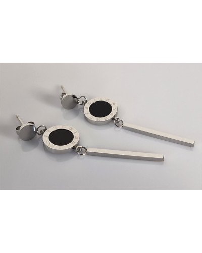 Сережки-гвоздики Stainless Steel. Сталь. Родій. Довжина: 51 мм. Ширина: 12 мм.