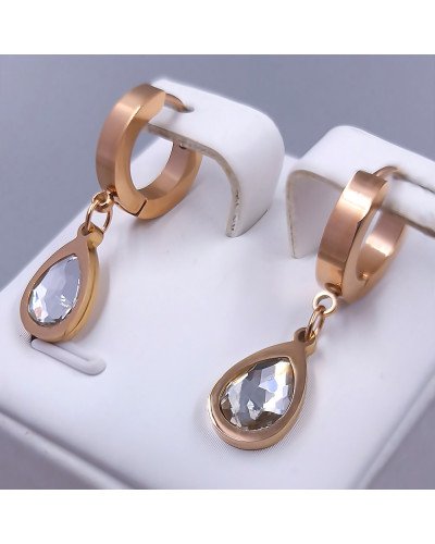 Сережки Stainless Steel. Сталь. Позолота ЧВ. Довжина: 28 мм. Ширина: 8 мм.