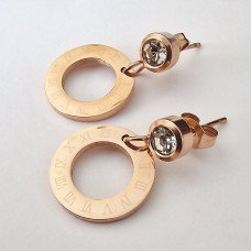 Сережки-гвоздики Stainless Steel. Сталь. Позолота ЧВ. Довжина: 24 мм. Ширина: 15 мм.